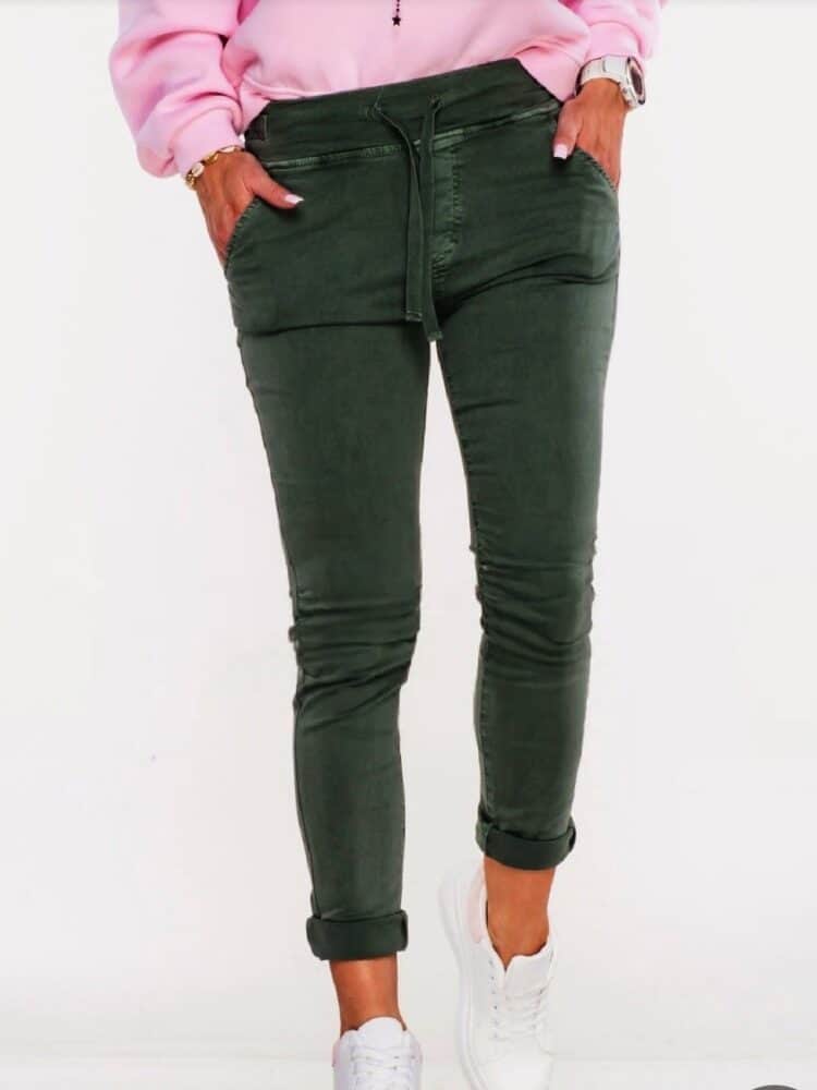 Itaimaska's hit jeans on elastic, black and khaki