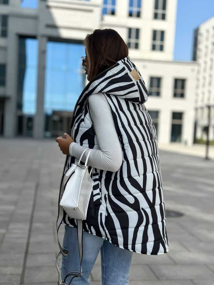 Zebra insulated waistcoats, two colours