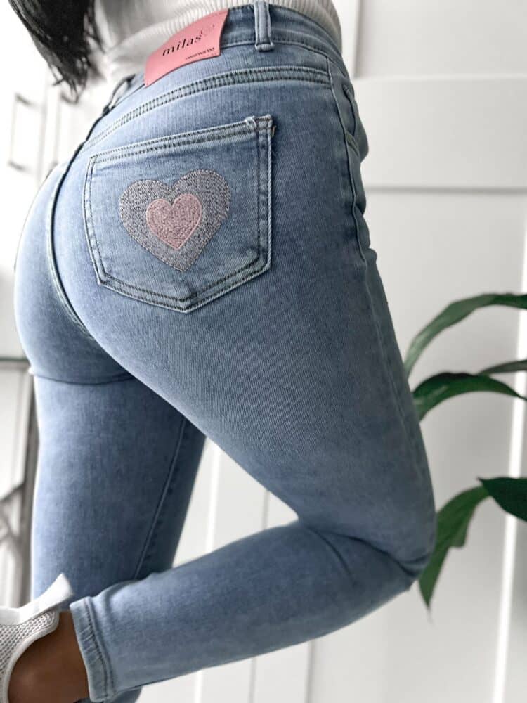 Heart jeans, skinny model