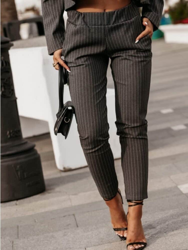 Striped sporty-elegant trousers