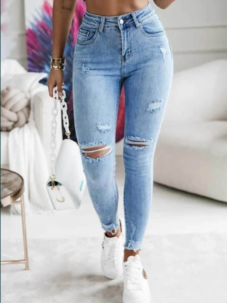 Jeans with holes styled by Levis brand