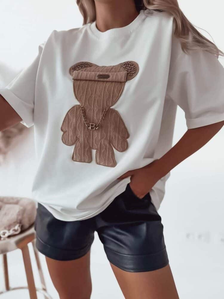 T Shirt bluza Miś z łańcuszkiem