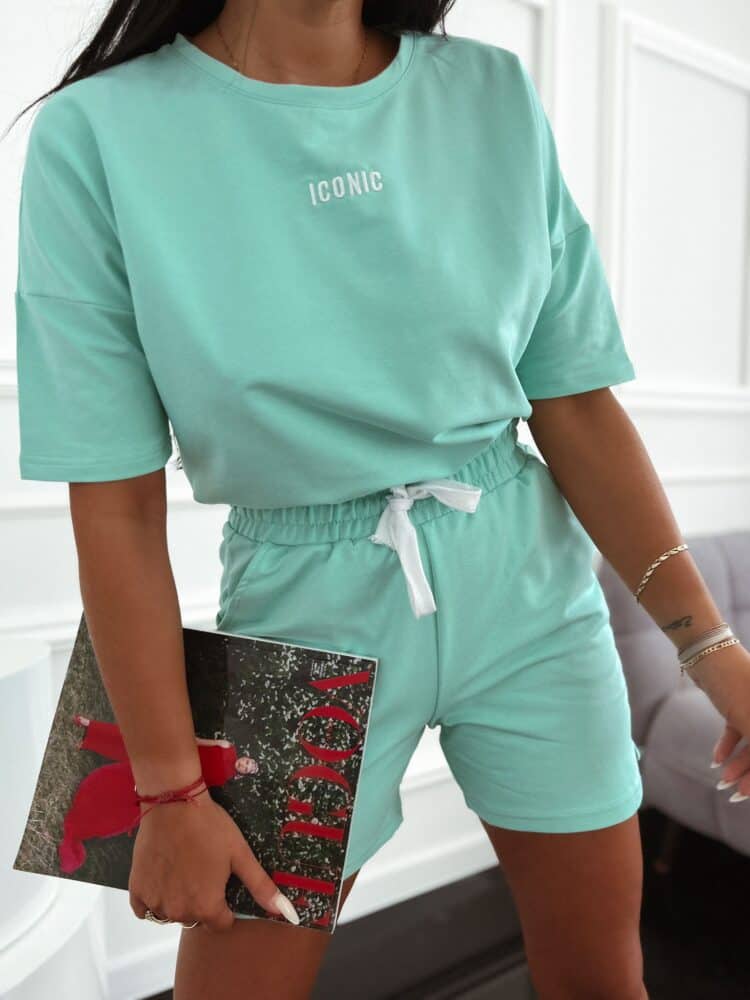 Shorts and blouse set Iconic pink mint