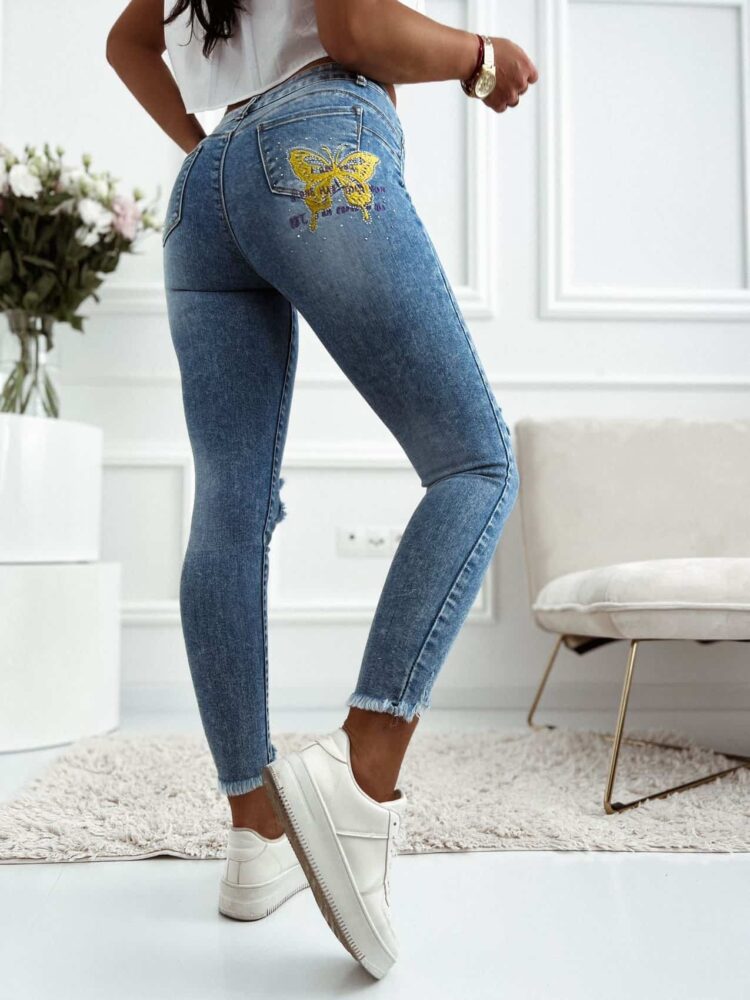 Push up jeans M Sara butterfly zirconia