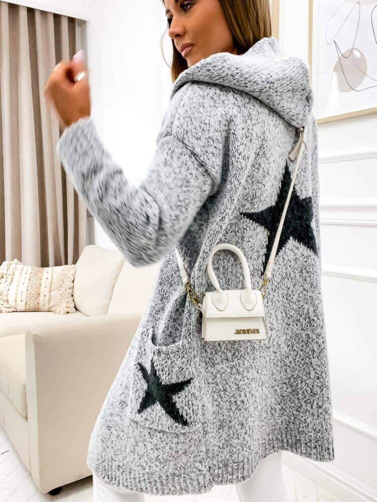 Hooded jumper cardigan Star