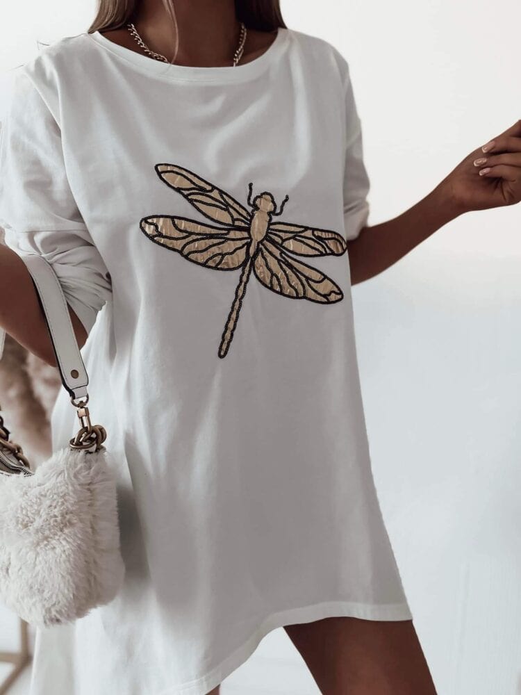 Tunic with decorative dragonfly