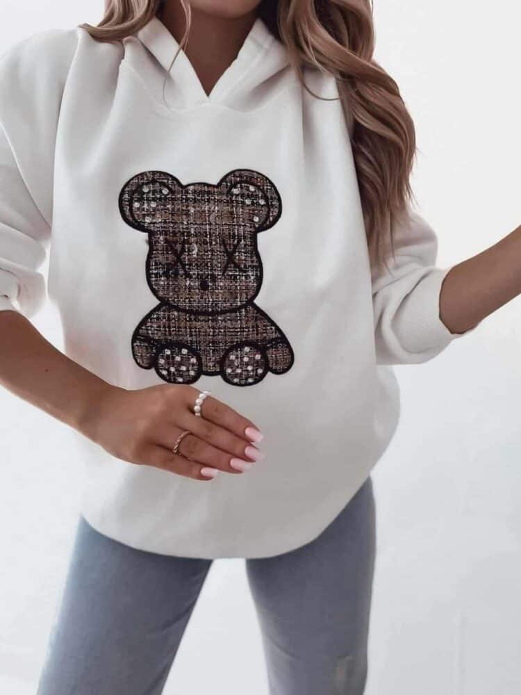 Insulated hooded teddy bear sweatshirt