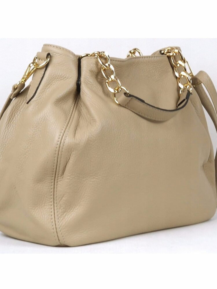 Classic in beige leather Massimo Contti