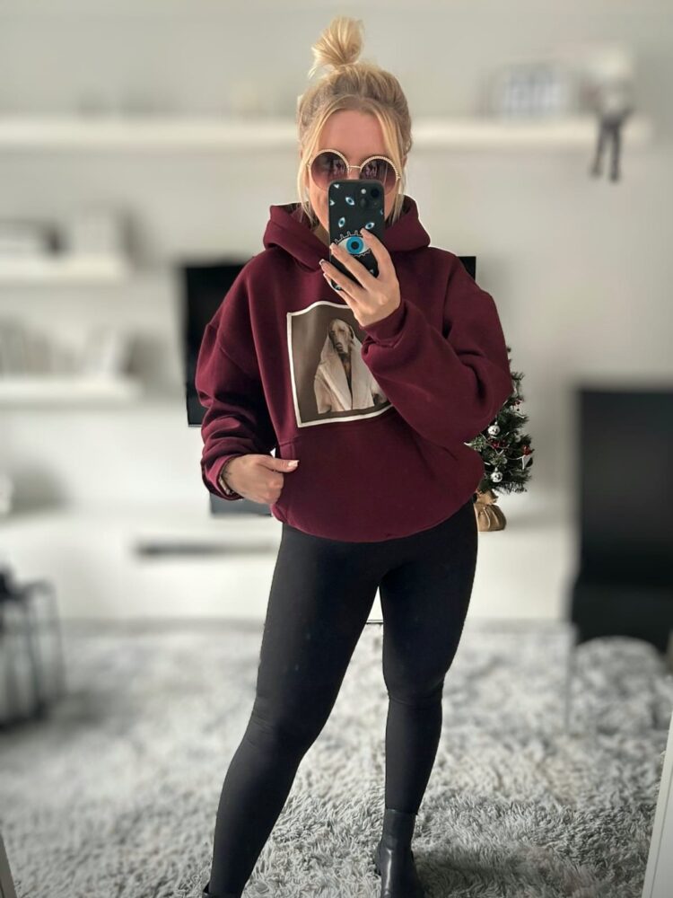 Insulated burgundy hoodie