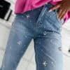 Jeansy Mom Fit zdobione M. Sara - obrazek 5