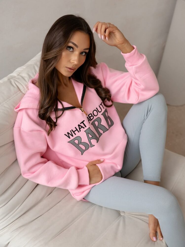 Longer sweatshirt and leggings set pink grey