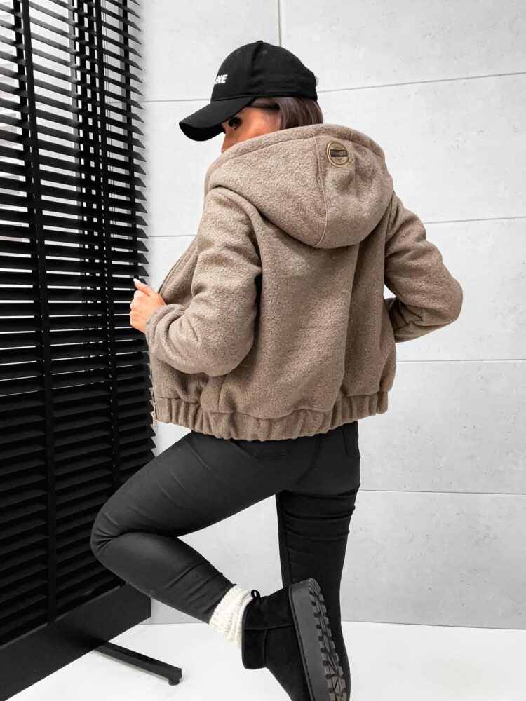 Bomber jacket with hood