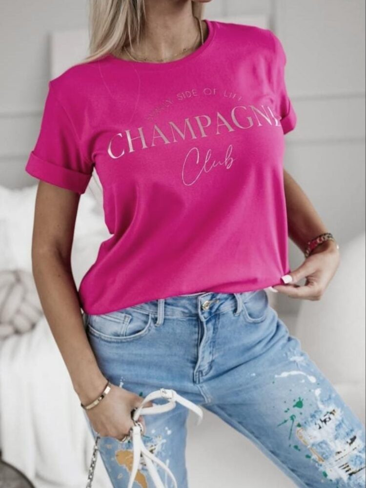 T shirt z wywijanym rękawem Champagne - Image 2