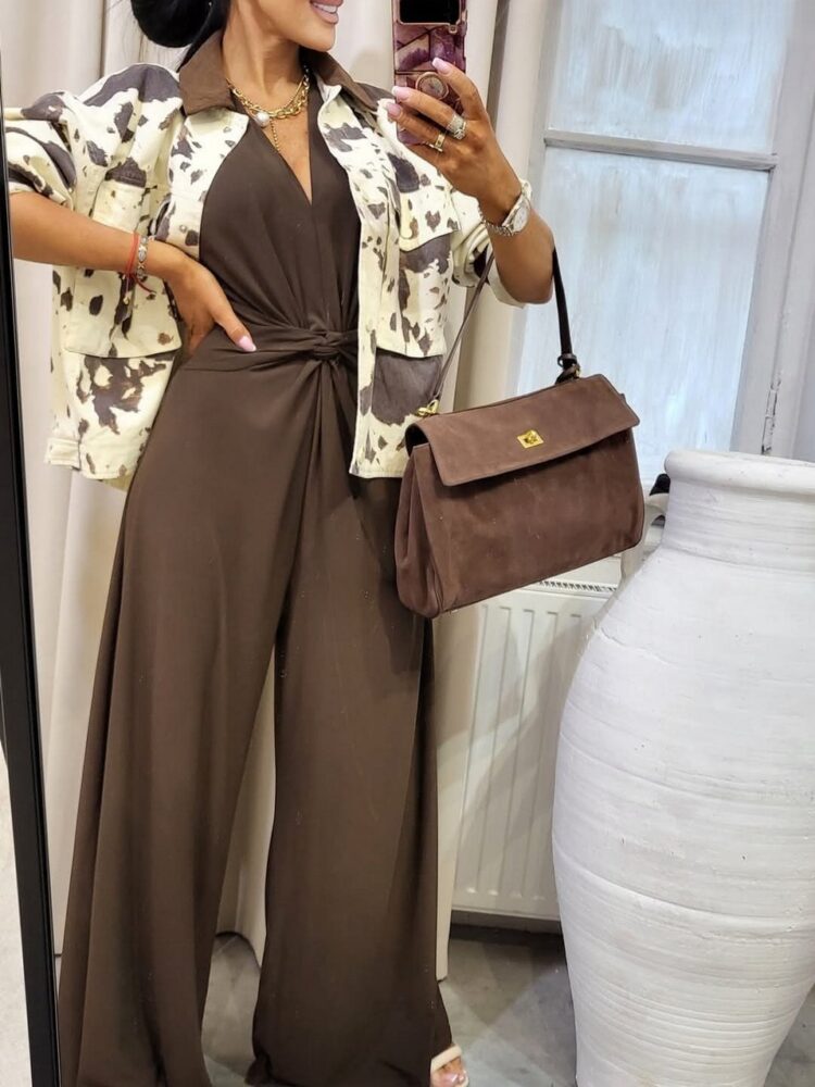 Jumpsuit with decorative crease