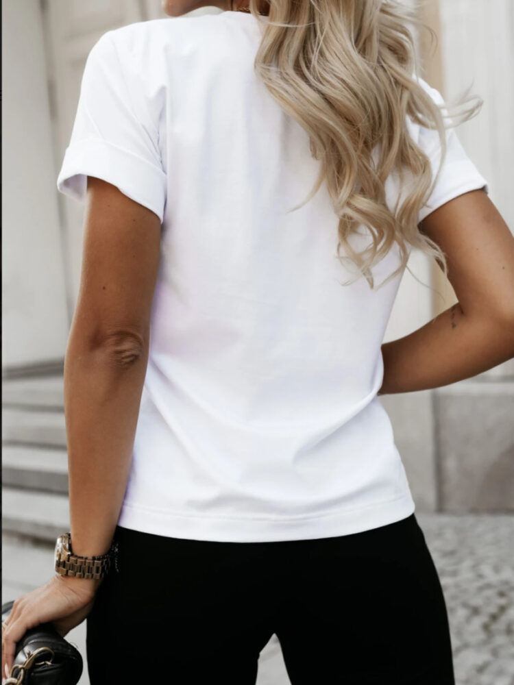 T shirt wrap-around flower sleeve