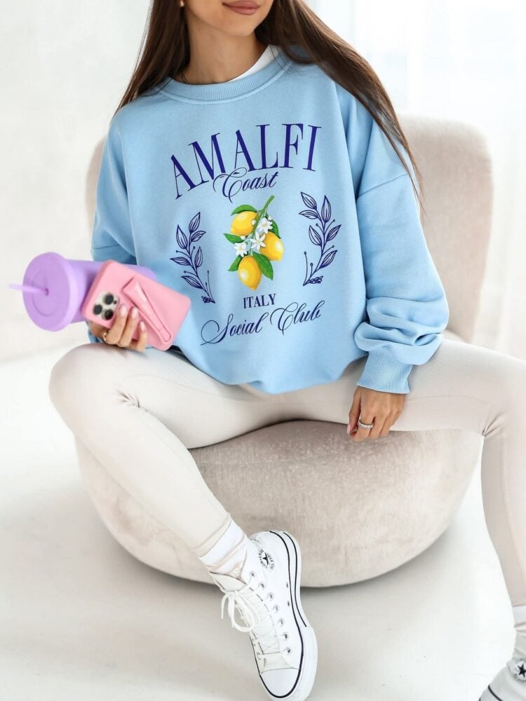 Bluza bawełniana oversize nadruk