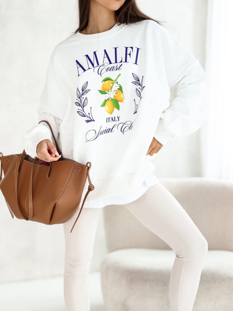 Bluza bawełniana oversize nadruk