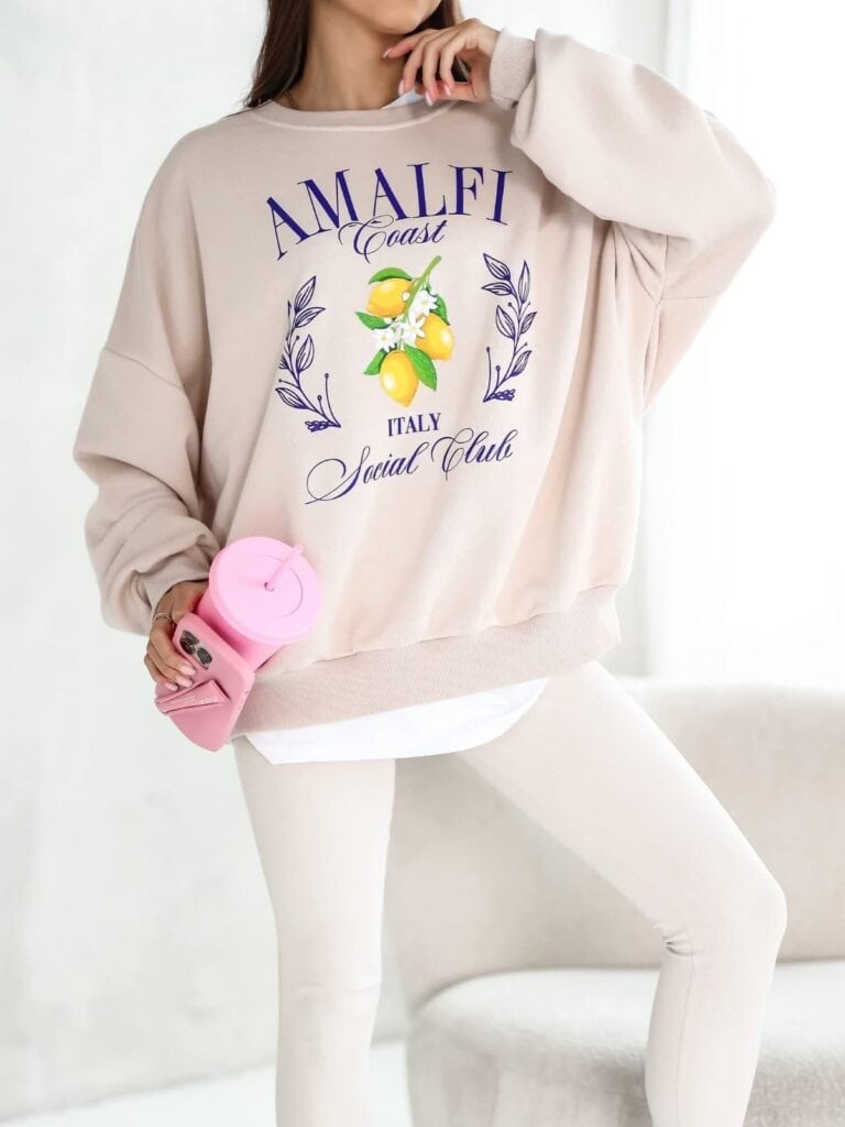 Bluza bawełniana oversize nadruk - obrazek 7