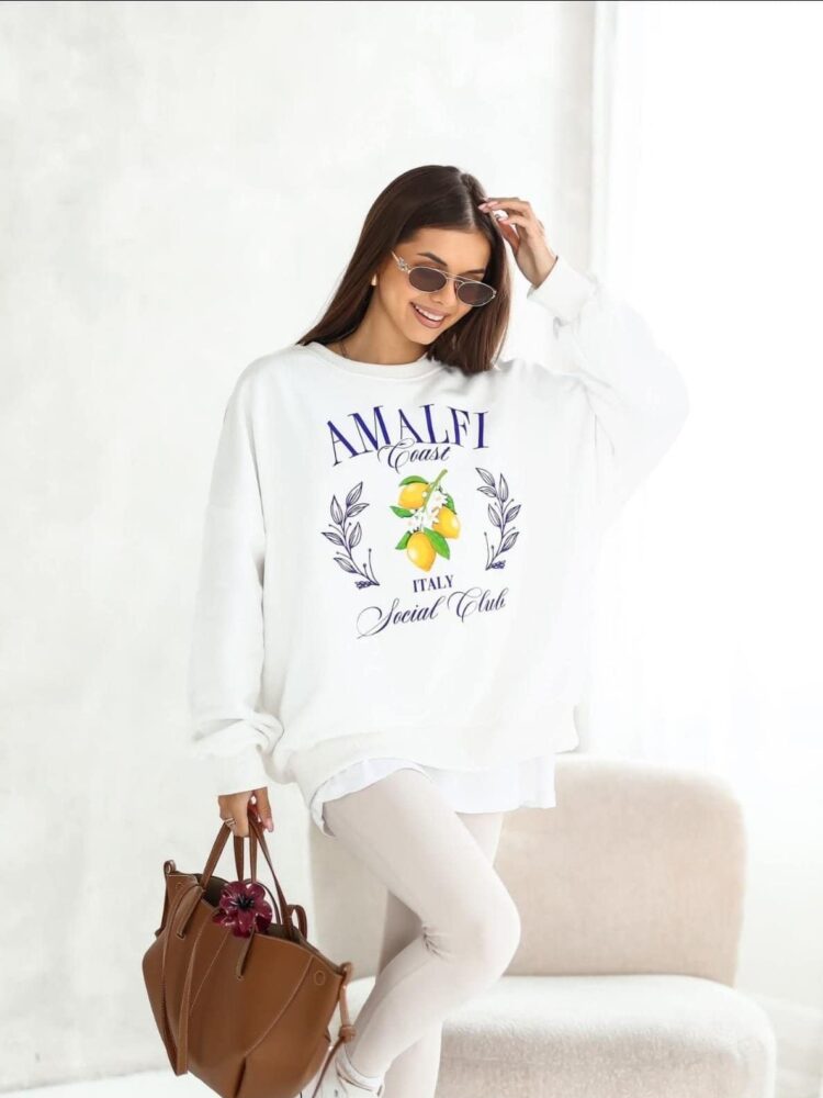 Bluza bawełniana oversize nadruk - obrazek 8