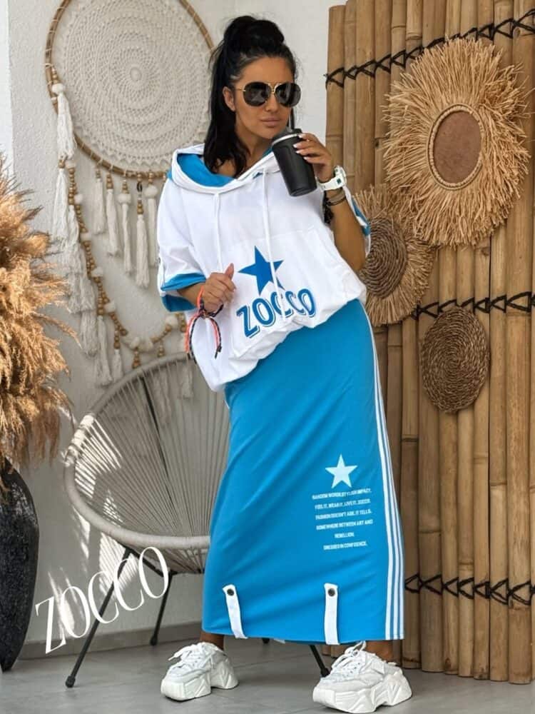 Komplet spódnica i bluzka niebieski Zocco - Image 2