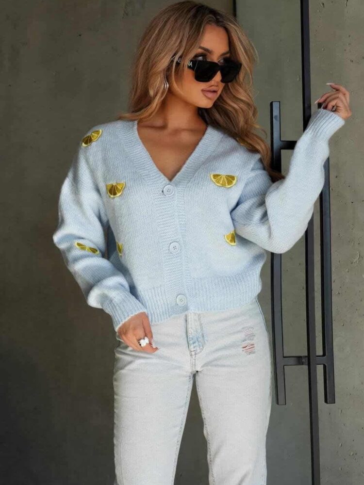 Sweter rozpinany cytryny Ola Bianka - obrazek 5
