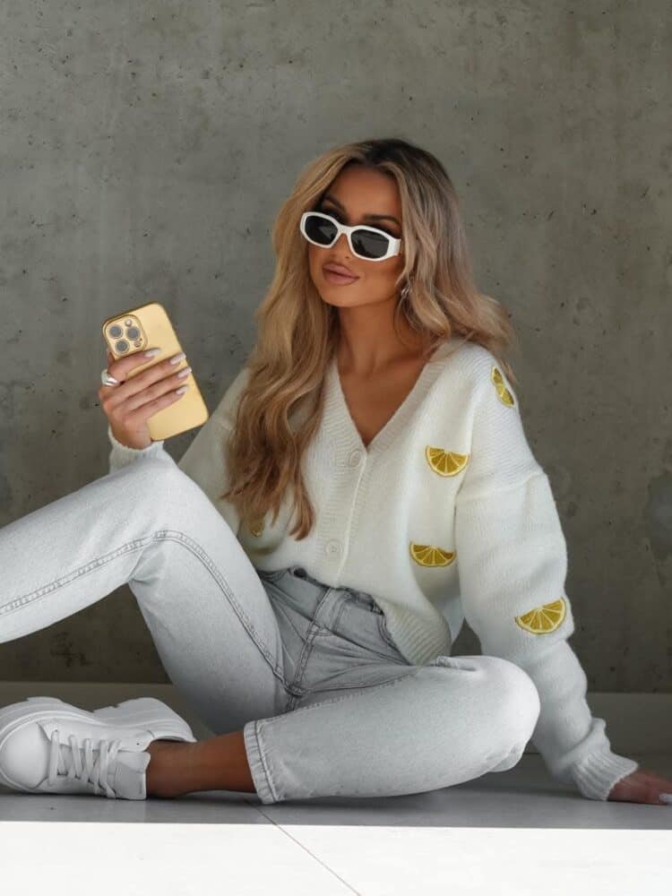 Sweter rozpinany cytryny Ola Bianka
