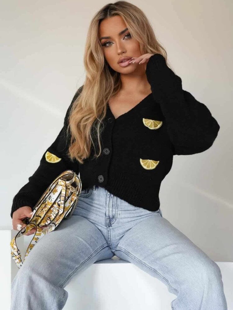 Sweter rozpinany cytryny Ola Bianka - obrazek 3