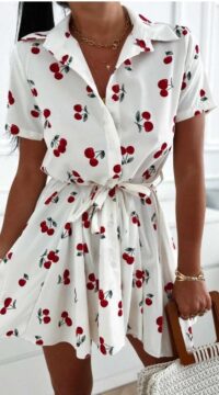Button-down cherry dress