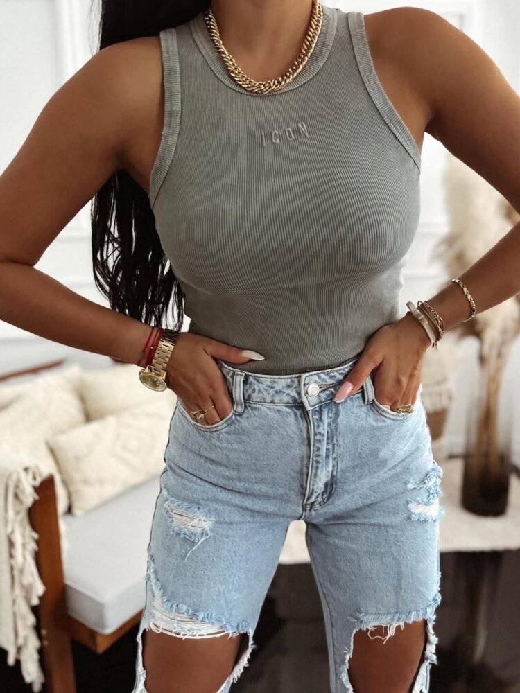 Strapless cotton ribbed top Icon