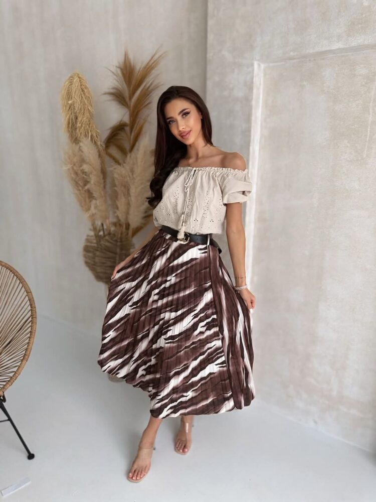 Pleated fudge zebra skirt