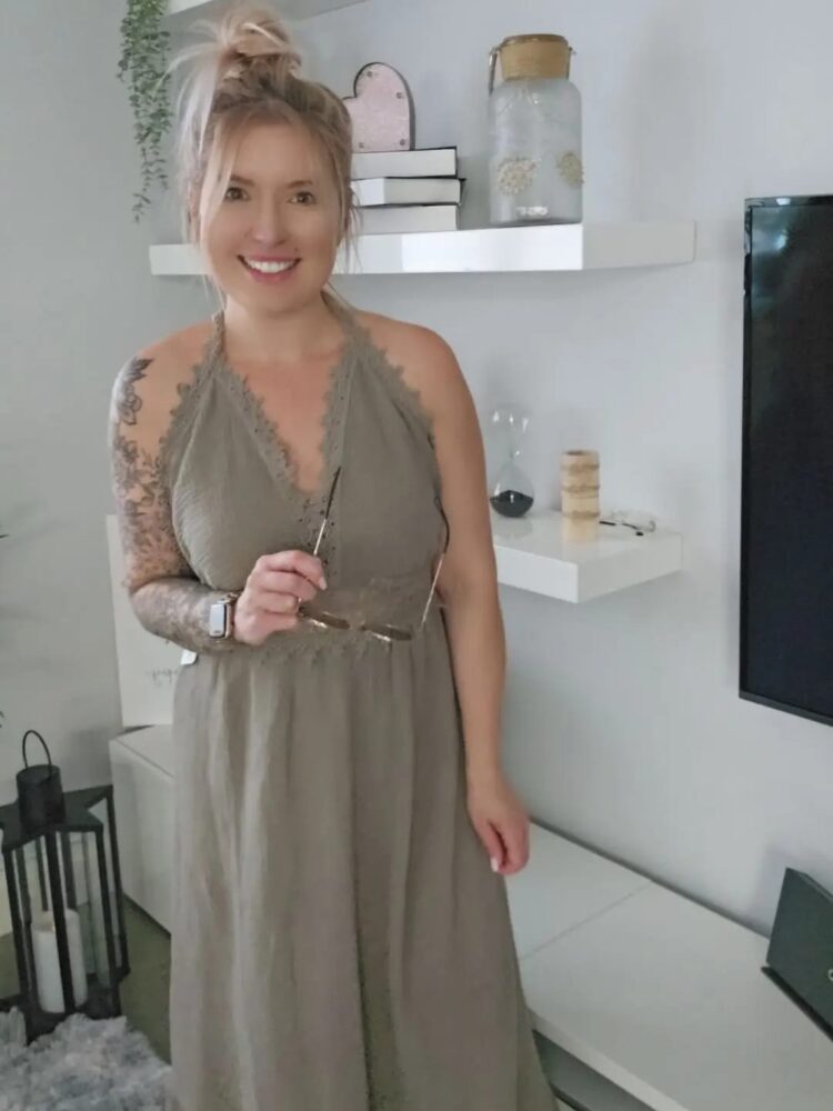 Sukienka muślin maxi odkryte plecy - Image 6
