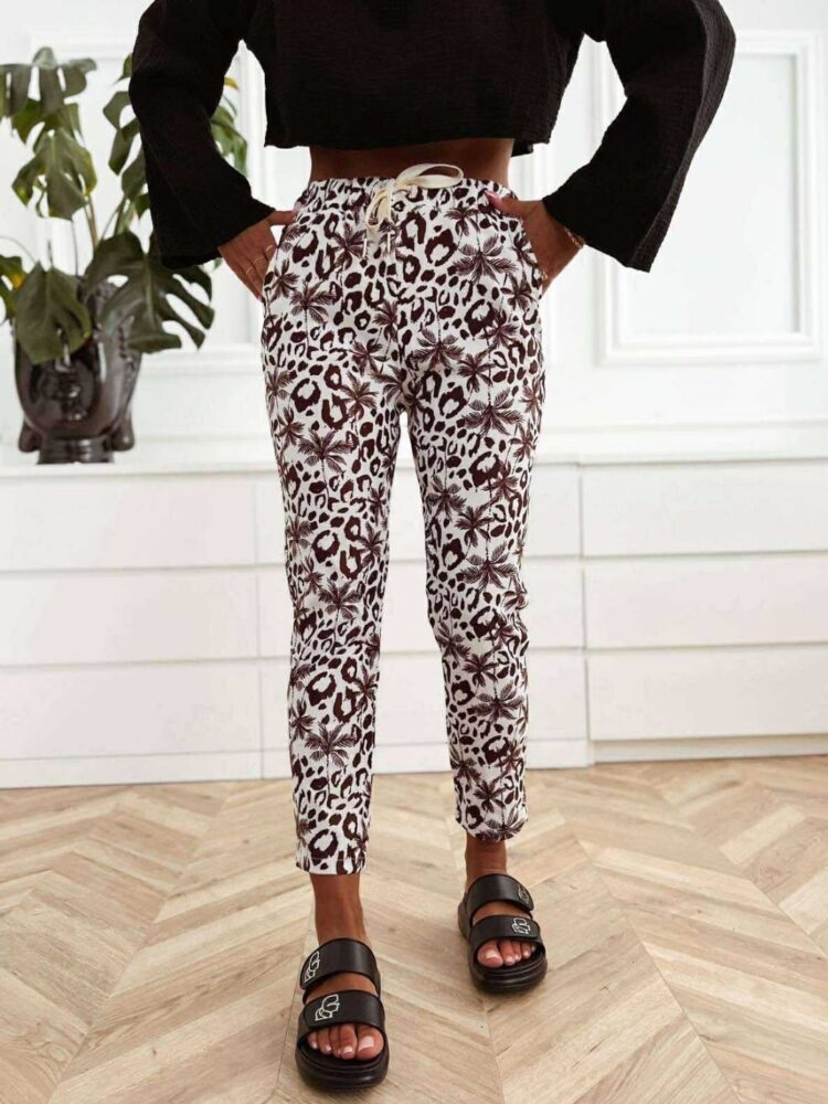 Viscose sporty cigarette trousers