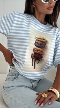 Striped T-shirt Macaroni fango blue