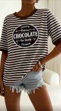 Striped T-shirt Chocolate