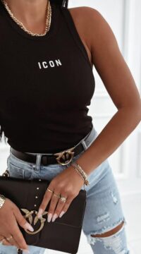 Icon cotton ribbed top