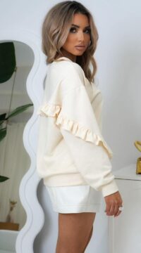 Tunic sweatshirt with frill